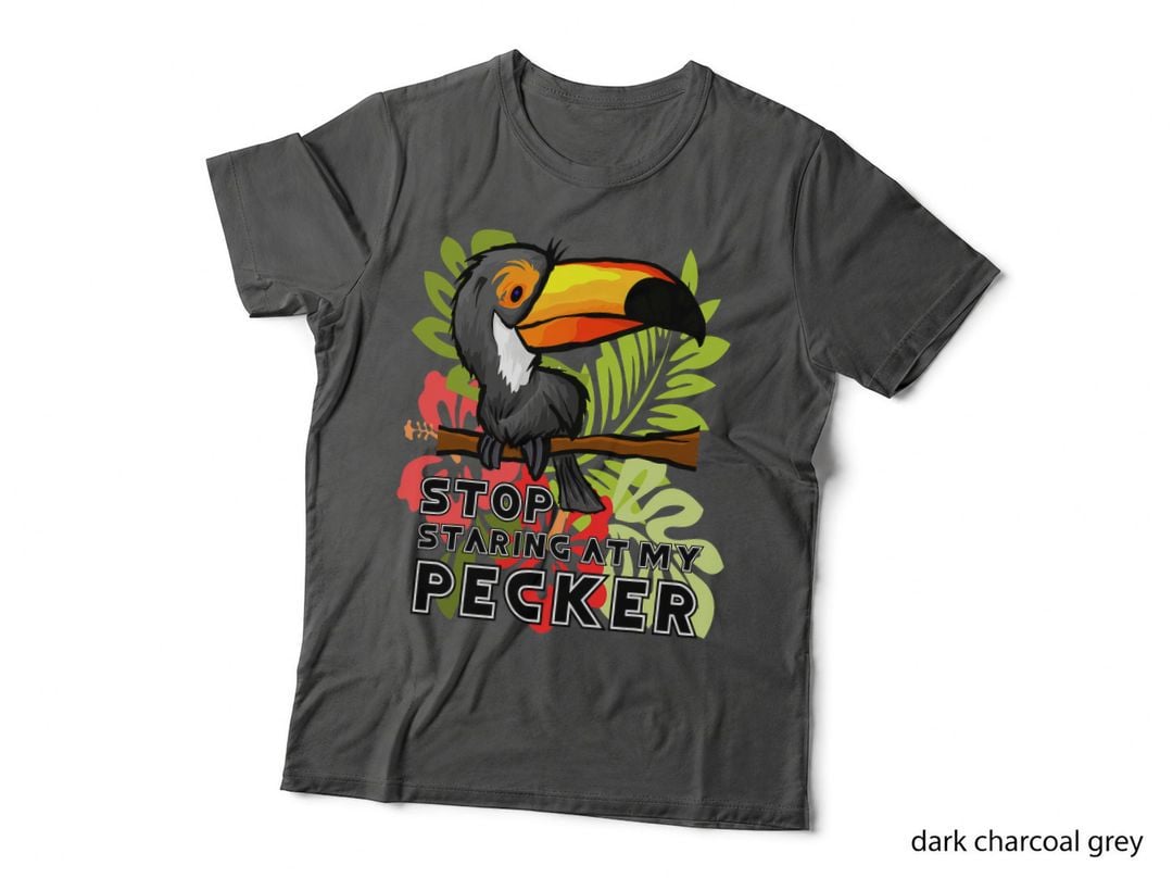 Stop Staring at My Pecker Toucan T-Shirt