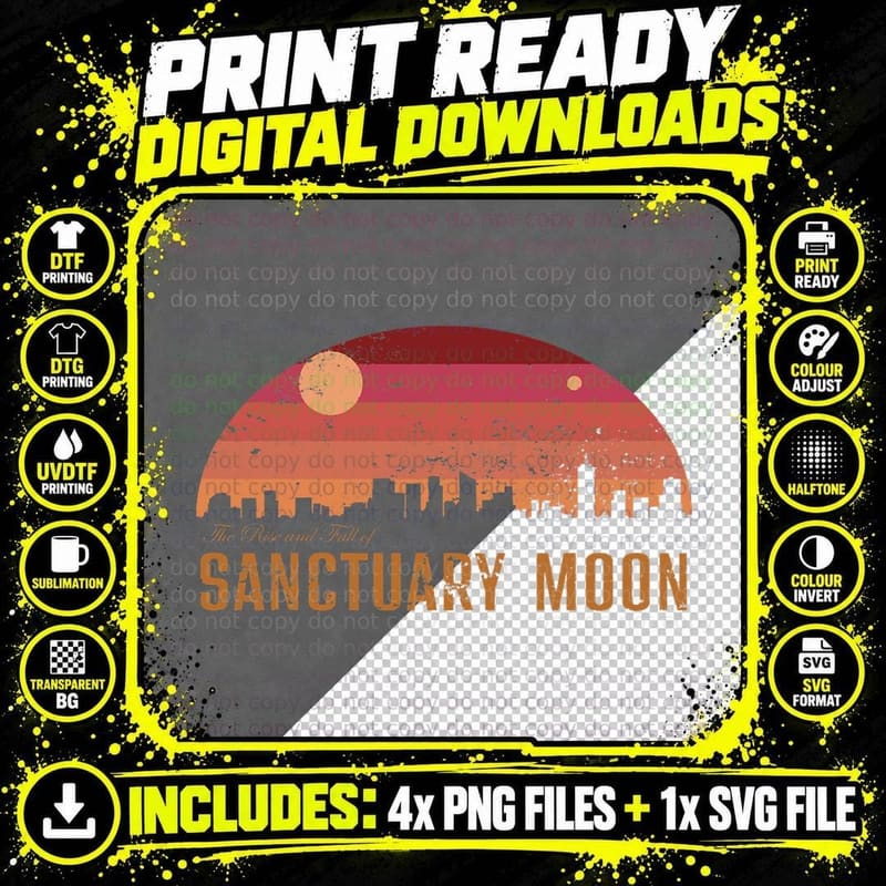 THE RISES AND FALL OF Sanctuarys MOON T-Shirt Png SVG Digital Bundle