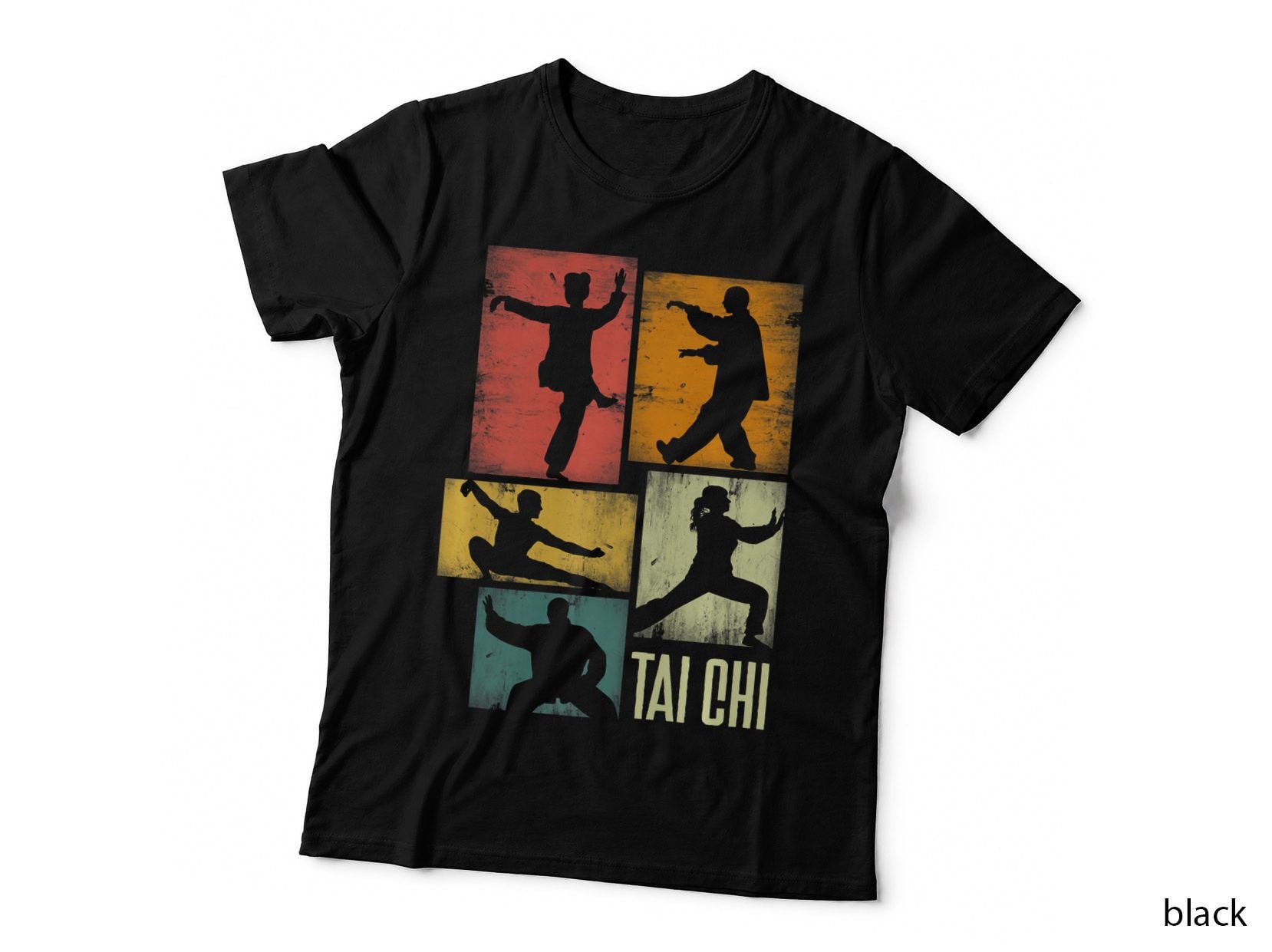 Tai Chi Martial Art Shadowboxer Silhouettes, Martial T-Shirt