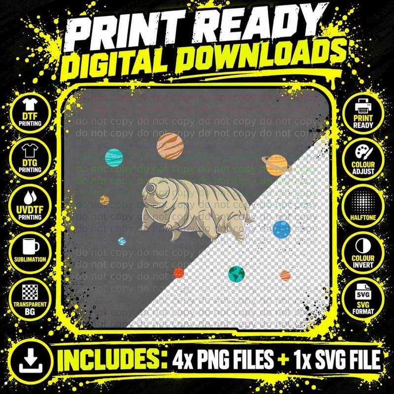 Tardigrade in Space Microbiologist T-Shirt Png SVG Digital Bundle