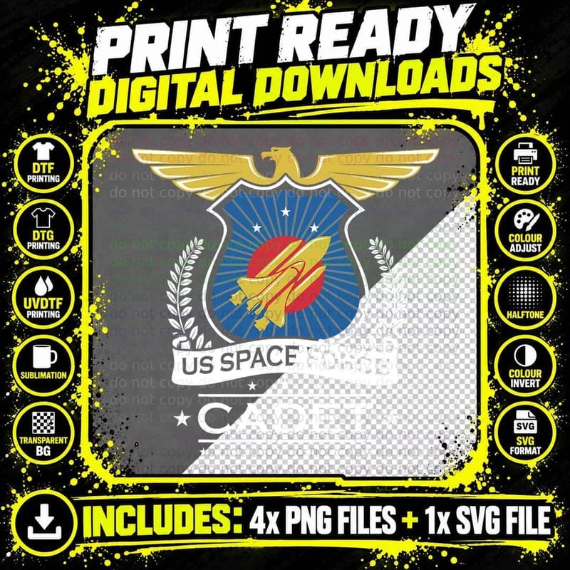 US Space Force Academy Space Cadet T-Shirt Trainee Png SVG Digital Bundle