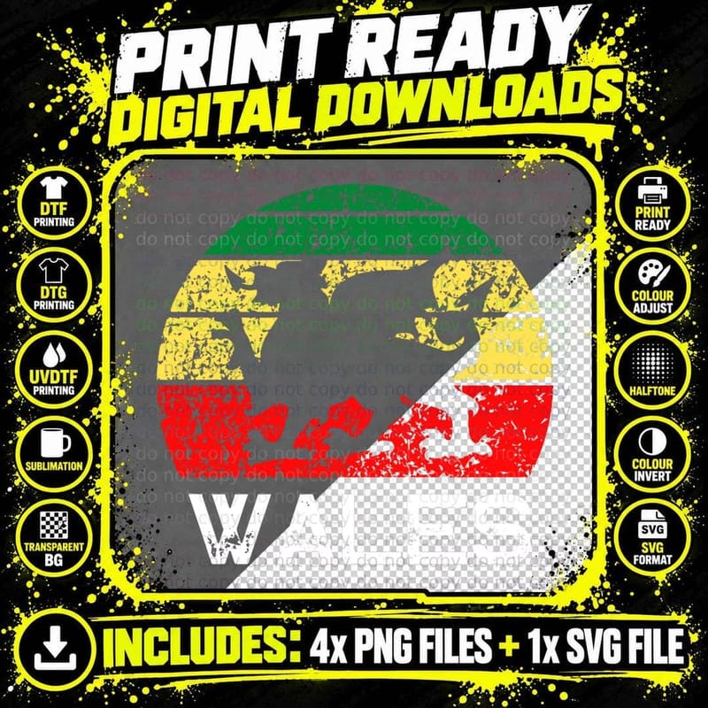 Welsh Gifts Men Women Kids Children Boys Girls Wales Png SVG Digital Bundle
