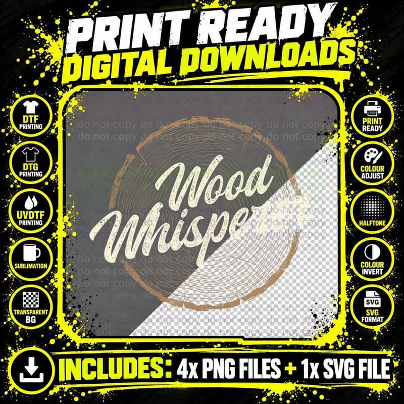Wood Whisperer - Lumberjack Woodcutter Logger Sawmill Png SVG Digital Bundle