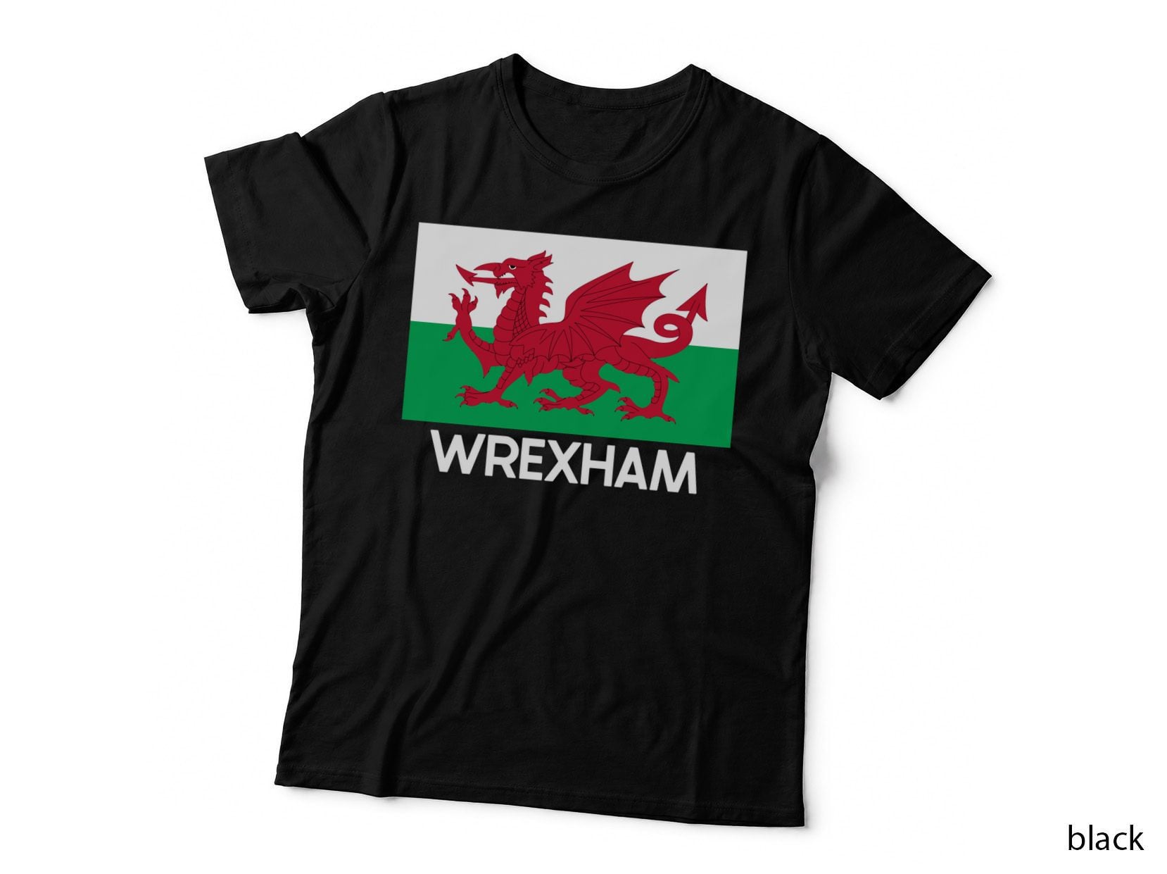 Wrexham Wales Welsh Flag Baner Y Ddraig Goch T-Shirt