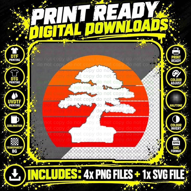 Bonsai Tree Design for Bonsai Lover and Beginner T-Shirt Png SVG Digital Bundle
