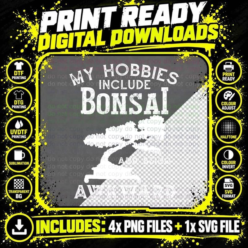 Bonsai Tree Lovers T-Shirt Png SVG Digital Bundle