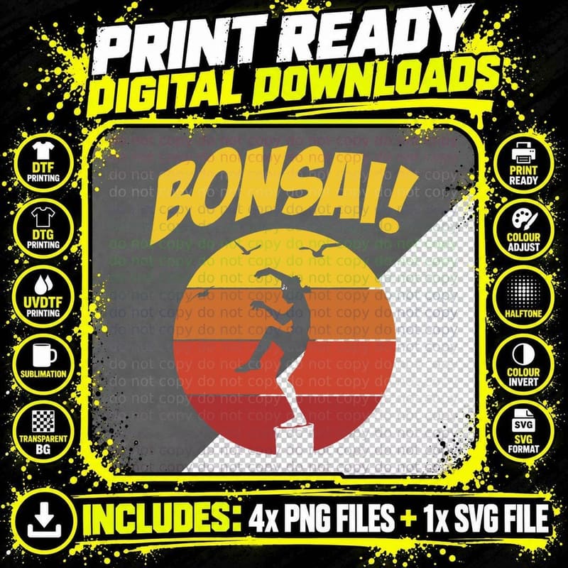 Bonsai! Pacific Ocean Bonsai Tree T-Shirt Png SVG Digital Bundle