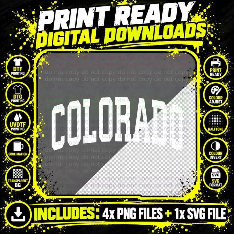 Colorado Crewneck Sweatshirt Sports College Style State Png SVG Digital Bundle