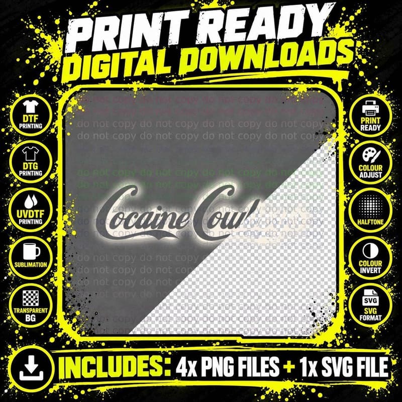 Cowboys Cocaine Smoked Coke Cocaine Pablo T-Shirt Png SVG Digital Bundle
