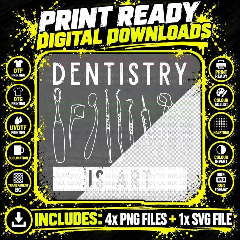 Cute Dentist Dental Crew Apparel Dentist T-Shirt Png SVG Digital Bundle