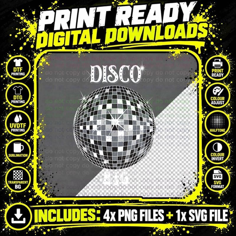 DISCO Ball Sorority, BIG, Disco Night Dance Party Png SVG Digital Bundle