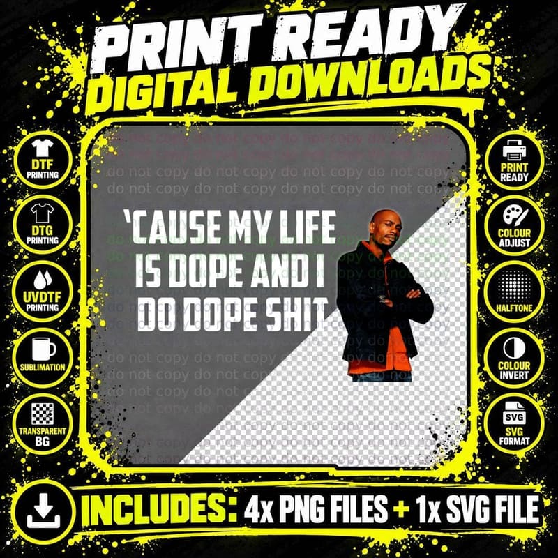 Dave Chappelle Coke Cocaine Pablo T-Shirt Png SVG Digital Bundle