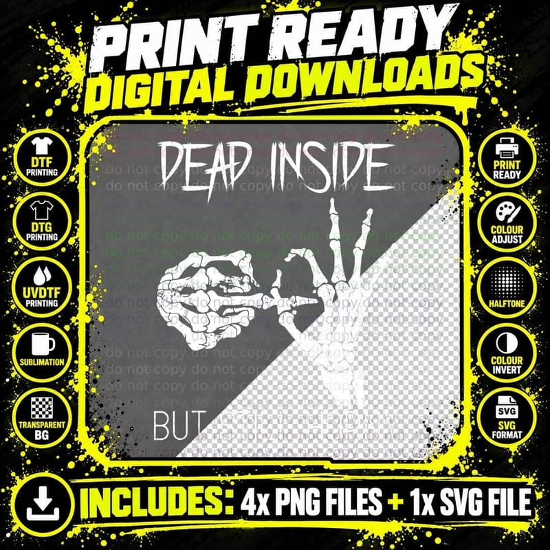 Dead Inside but Still Horny Characteristic Emo Png SVG Digital Bundle