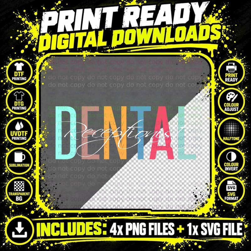 Dental Receptionist, Dentistry and Dentist Receptionist Png SVG Digital Bundle