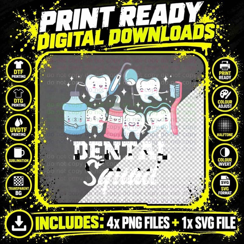 Dental Squad - Dentist Dental Assistant Dentistry DDS Png SVG Digital Bundle