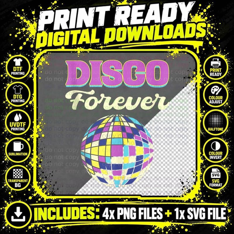 Disco Forever Disco Fanatic, Unique 037 T-Shirt Png SVG Digital Bundle