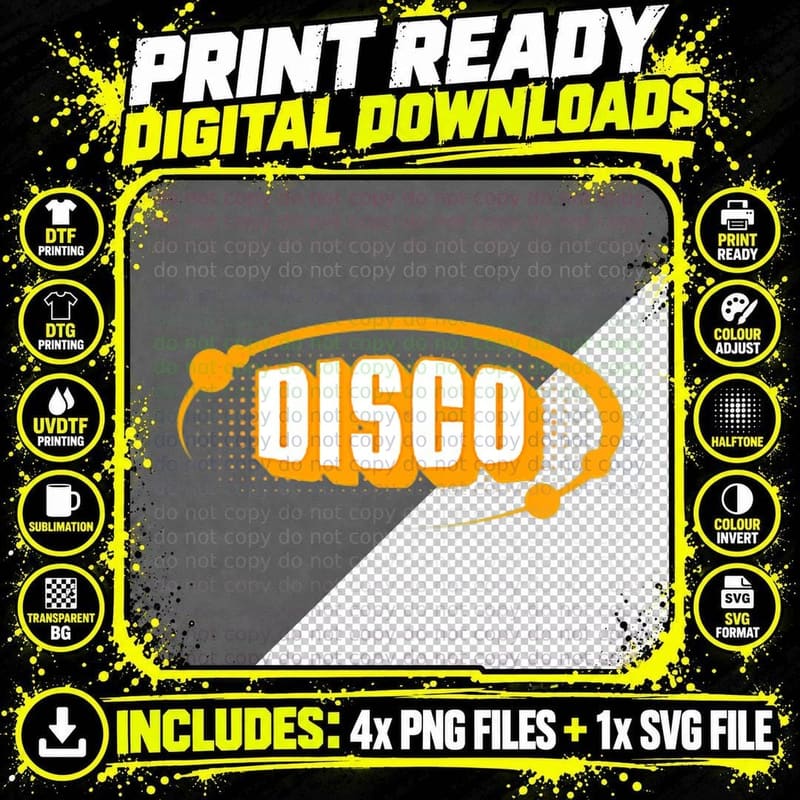 Disco Night Dance Party Celebration T-Shirt Png SVG Digital Bundle