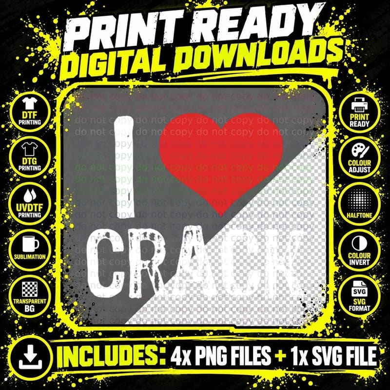 I Love Crack Coke Cocaine Pablo T-Shirt Png SVG Digital Bundle