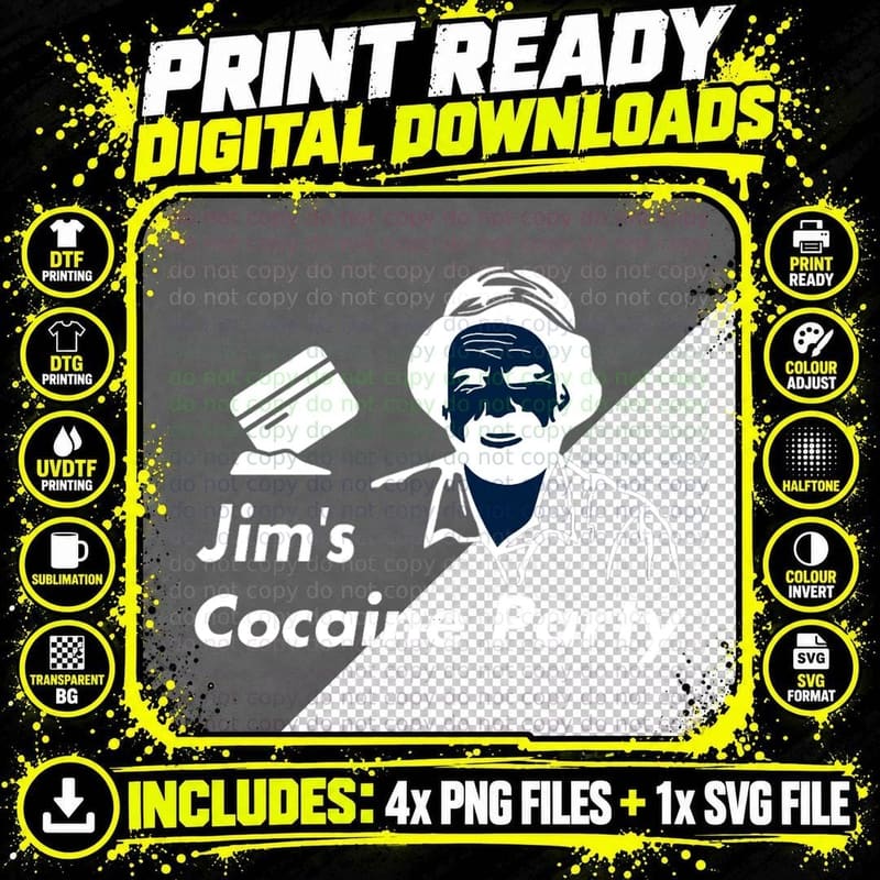 Jim's Cocaine Party Coke Cocaine Pablo T-Shirt Png SVG Digital Bundle