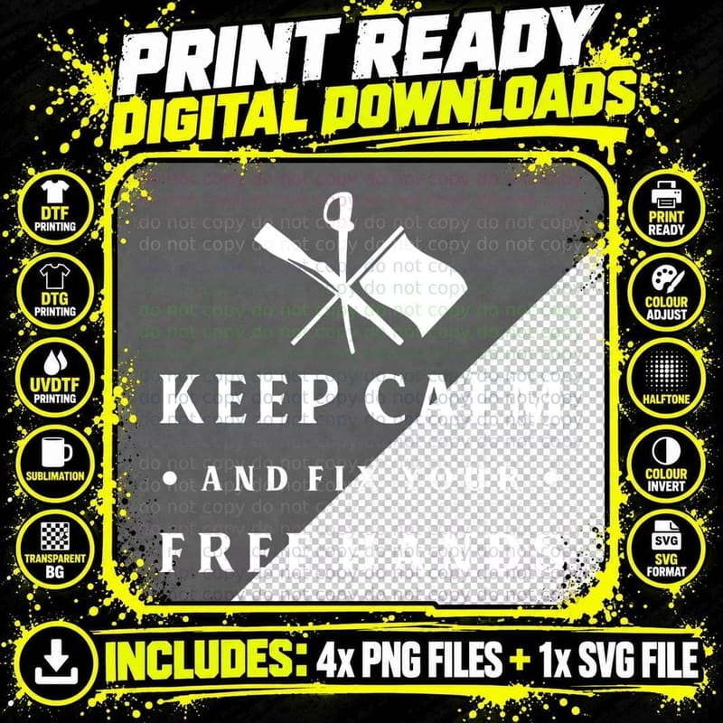 Keep Calm Colorguard Gift for Technicians and Coaches Png SVG Digital Bundle