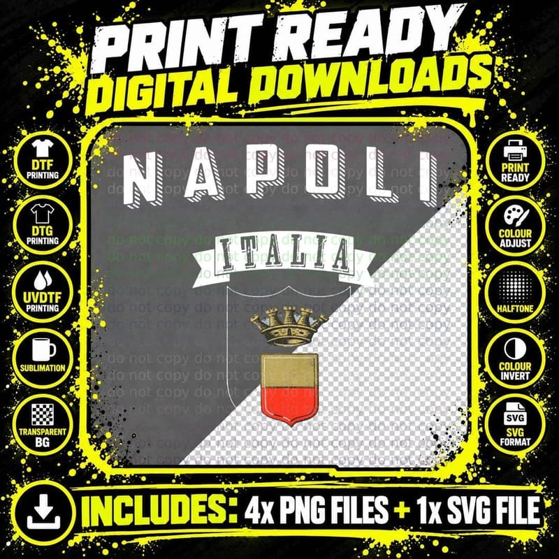 Napoli Italia Hoodie Naples Italy Hooded T-Shirt Png SVG Digital Bundle