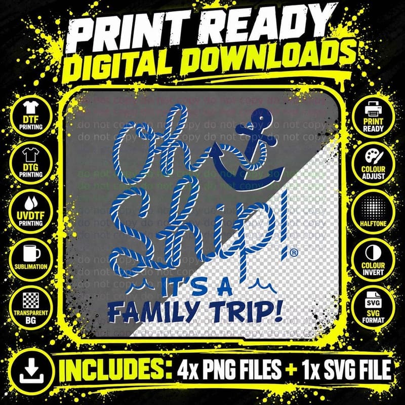 Oh, Ship It's a Family Trip - Oh, Ship Cruises T-Shirt Png SVG Digital Bundle