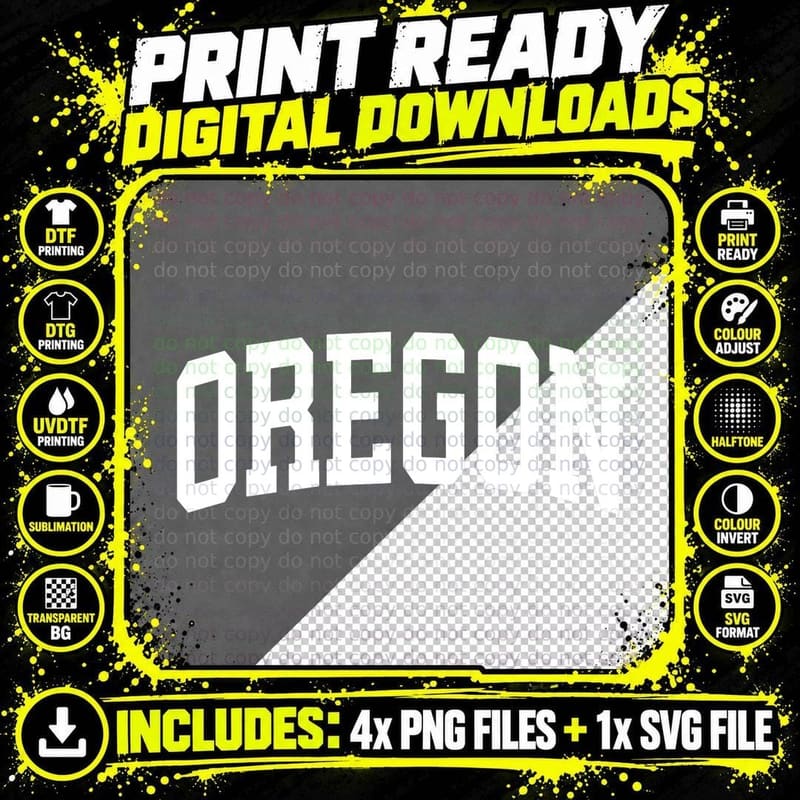 Oregon Crewneck Sweatshirt Sports College Style State Png SVG Digital Bundle