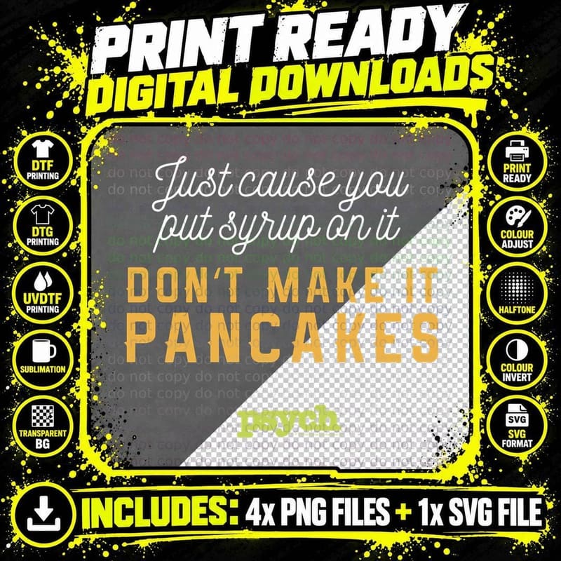 Psych Shawn Spencer Pancakes Hooded Sweatshirt Pullover Png SVG Digital Bundle
