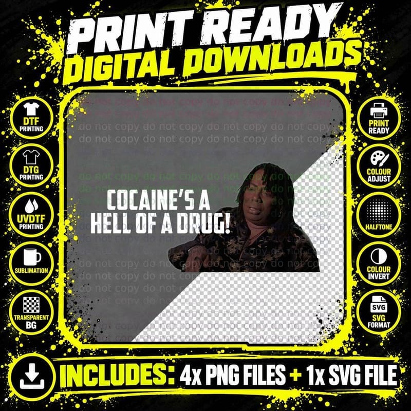 Rick James (Dave Chappelle) Coke Cocaine Pablo T-Shirt Png SVG Digital Bundle