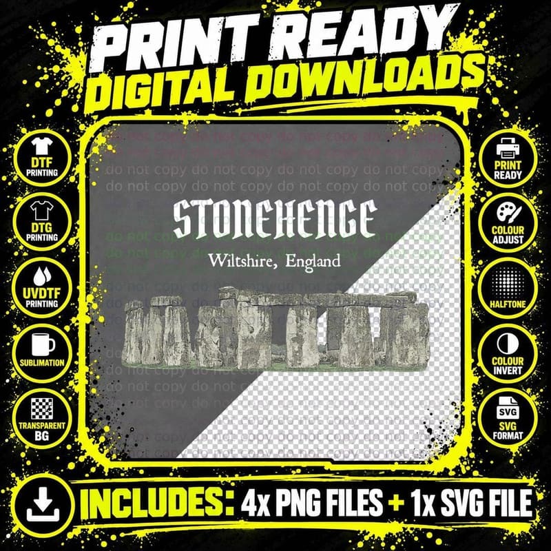 Stonehenge England Souvenir T-Shirt Png SVG Digital Bundle