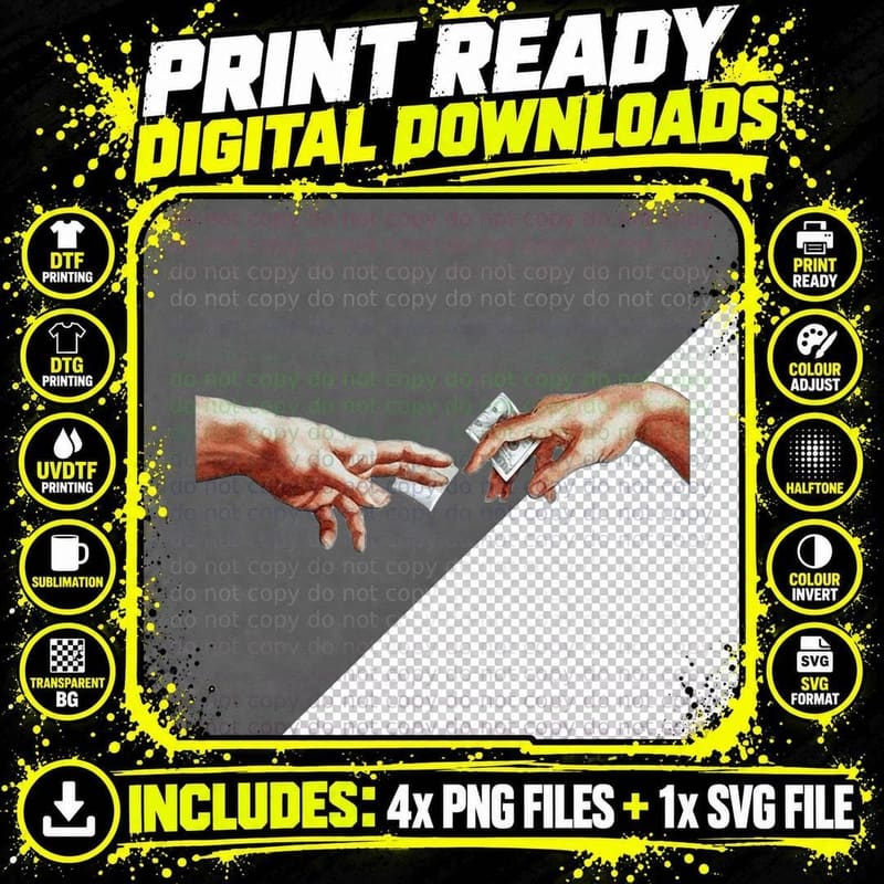 The Creation of Adam Coke Cocaine Pablo T-Shirt Png SVG Digital Bundle