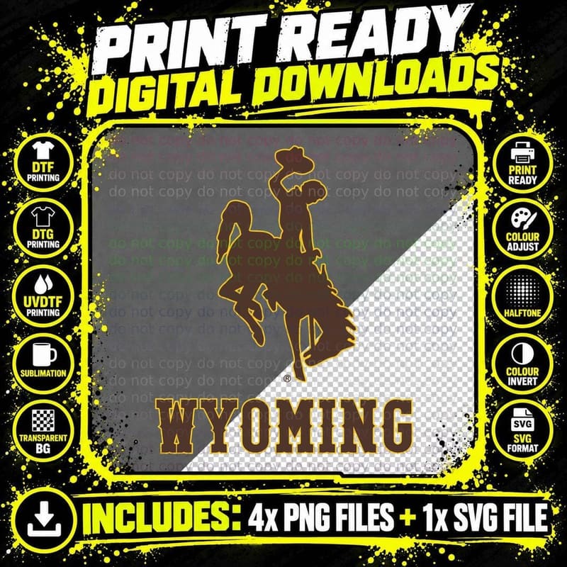Wyoming Cowboys Men's Apparel MVP Wyoming Icon T-Shirt Png SVG Digital Bundle