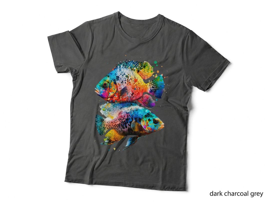 African Cichlids Paint Splatter Cichlid Lovers Fish Design, Fish T-Shirt