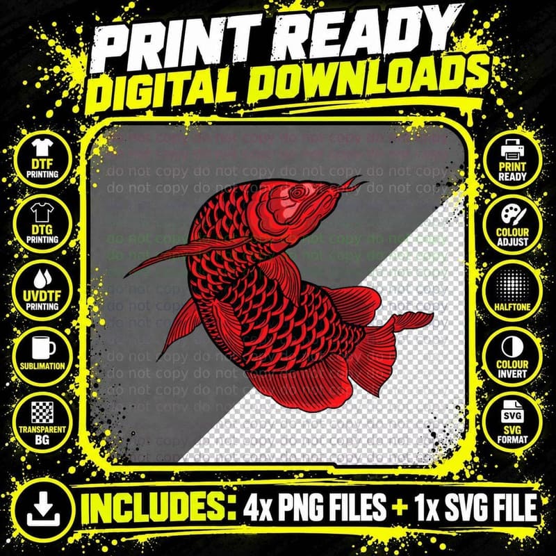 Aquarium Fish Farmers Aquarist Aquaristics Fish Arowana Png SVG Digital Bundle