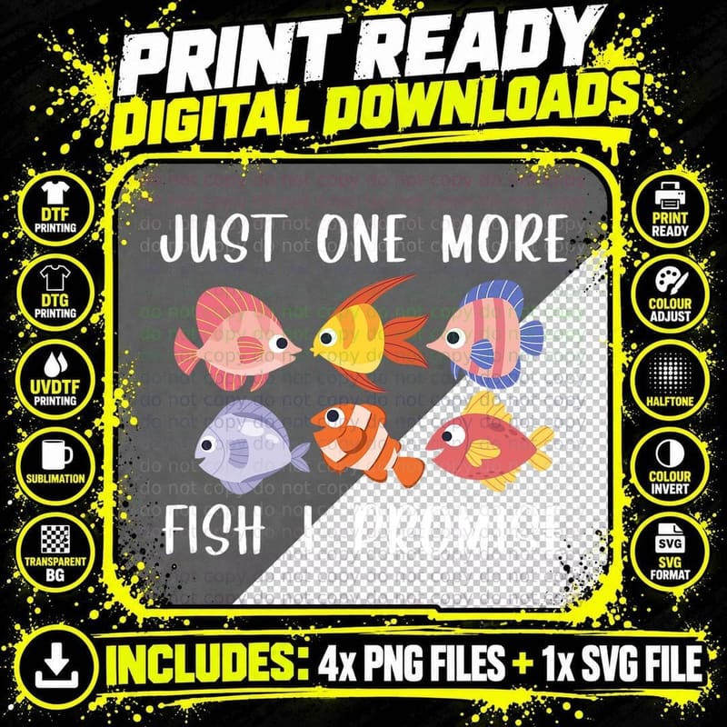Aquarium Fish Keeping One More Fish Keeper Aquarist Png SVG Digital Bundle