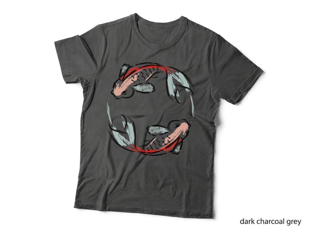 Asian Style Yin Yang Koi Fish Design T-Shirt