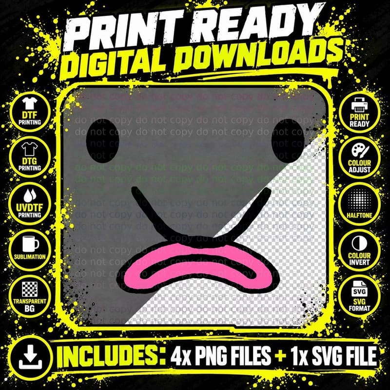 Blobfish Costume Ugly Blob Fish Face Grumpy Grouch Png SVG Digital Bundle