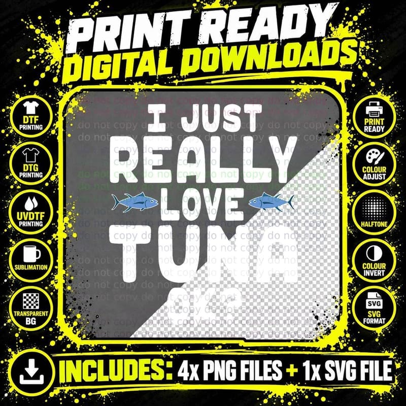Cute Tuna Fish Shirt - I Love Tuna T Shirt Png SVG Digital Bundle