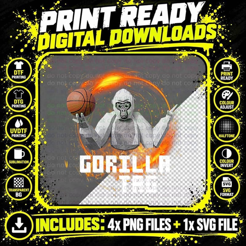 Gorilla Tag Fire Tunnel Gorilla Tag Gorilla Tag Pfp Make Png SVG Digital Bundle