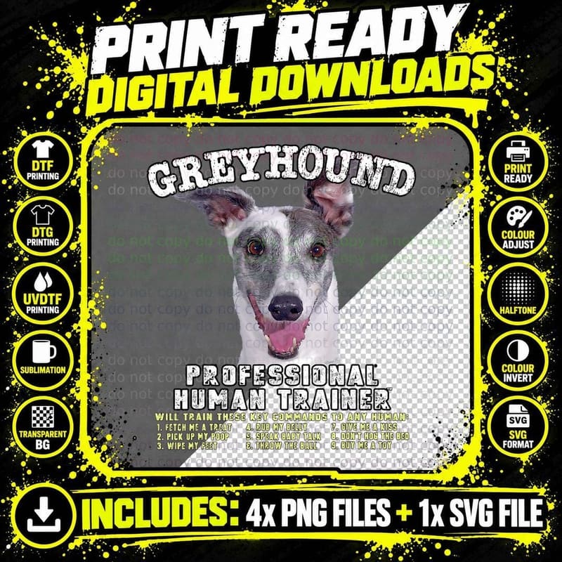 Greyhound Professional Human Trainer T-Shirt Png SVG Digital Bundle