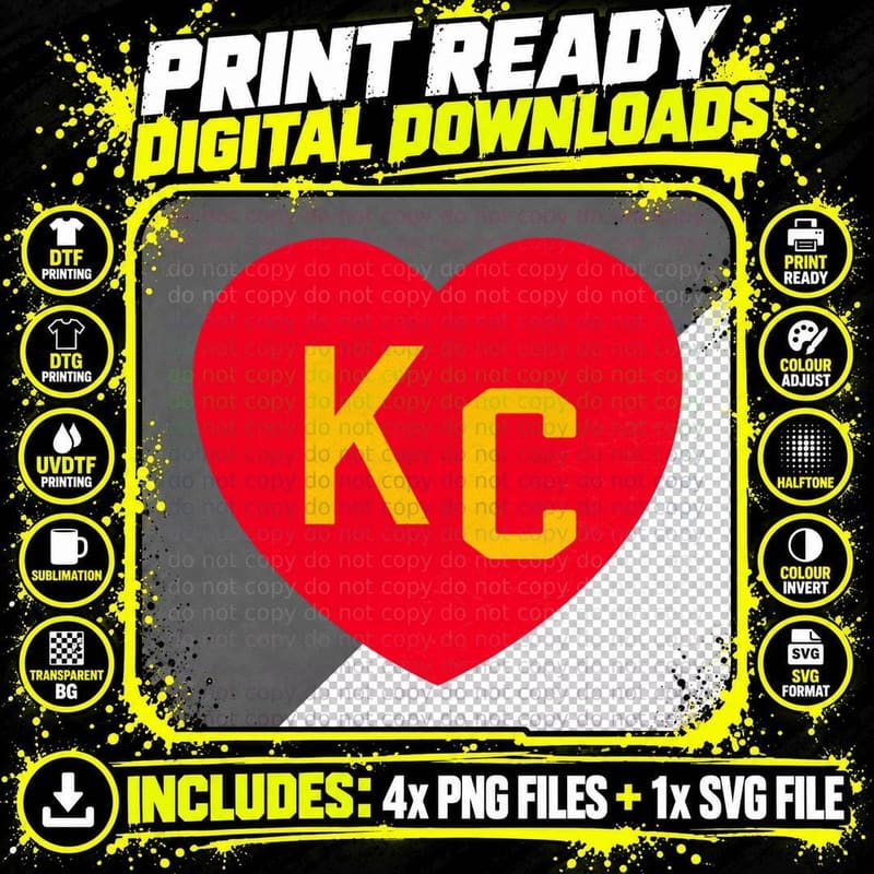 Blackred KC I Heart Kc Heart Logo Kansas City Black & Png SVG Digital Bundle