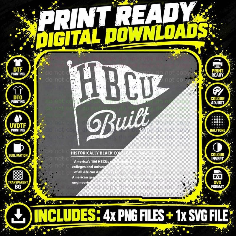 HBCU Built Pennant Flag Historically Black Colleges Png SVG Digital Bundle