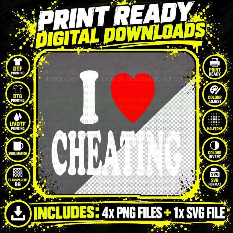 I Heart (Love) Cheating Games Tabletop Family Game Night Png SVG Digital Bundle