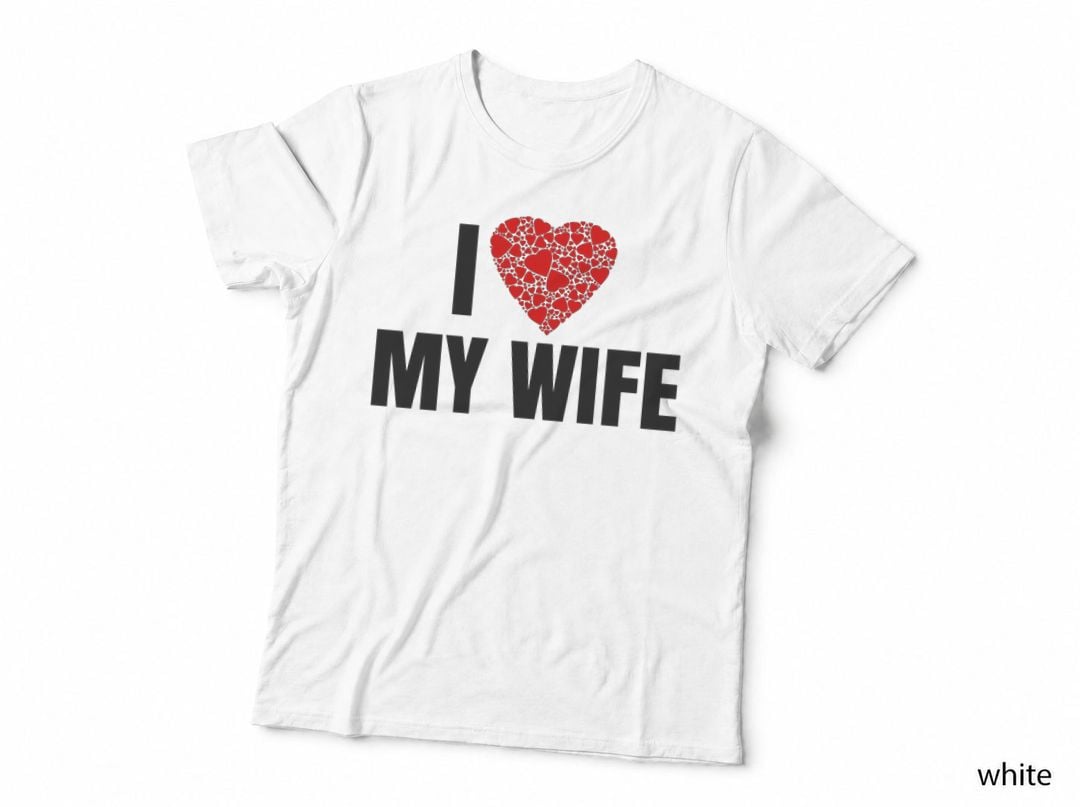 I Heart My Wife - Red Love Heart - Matching Design Pullover Hoodie T-Shirt