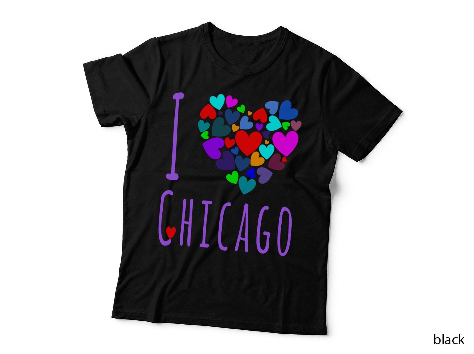 I Love Chicago Heart Design City of Chicago Souvenir T-Shirt