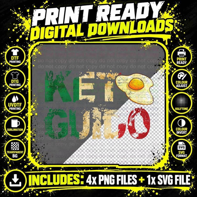 Keto Guido - Italian Keto Italia Diet Cool Png SVG Digital Bundle