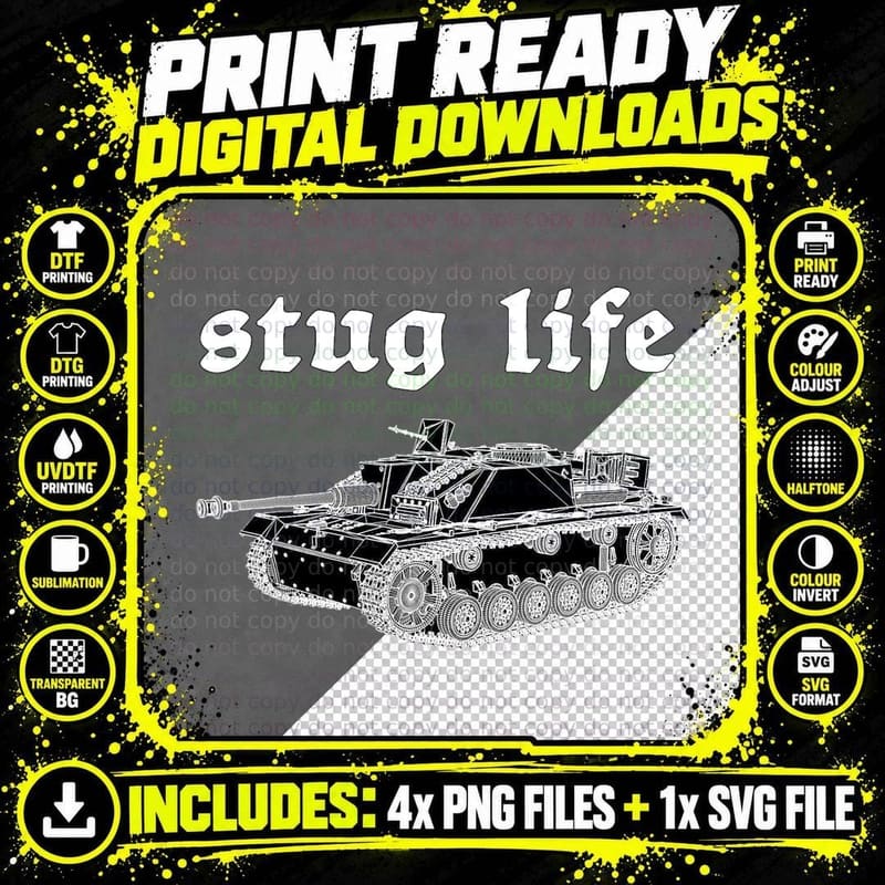 Stug Life - WW2 Tank History T-Shirt Png SVG Digital Bundle
