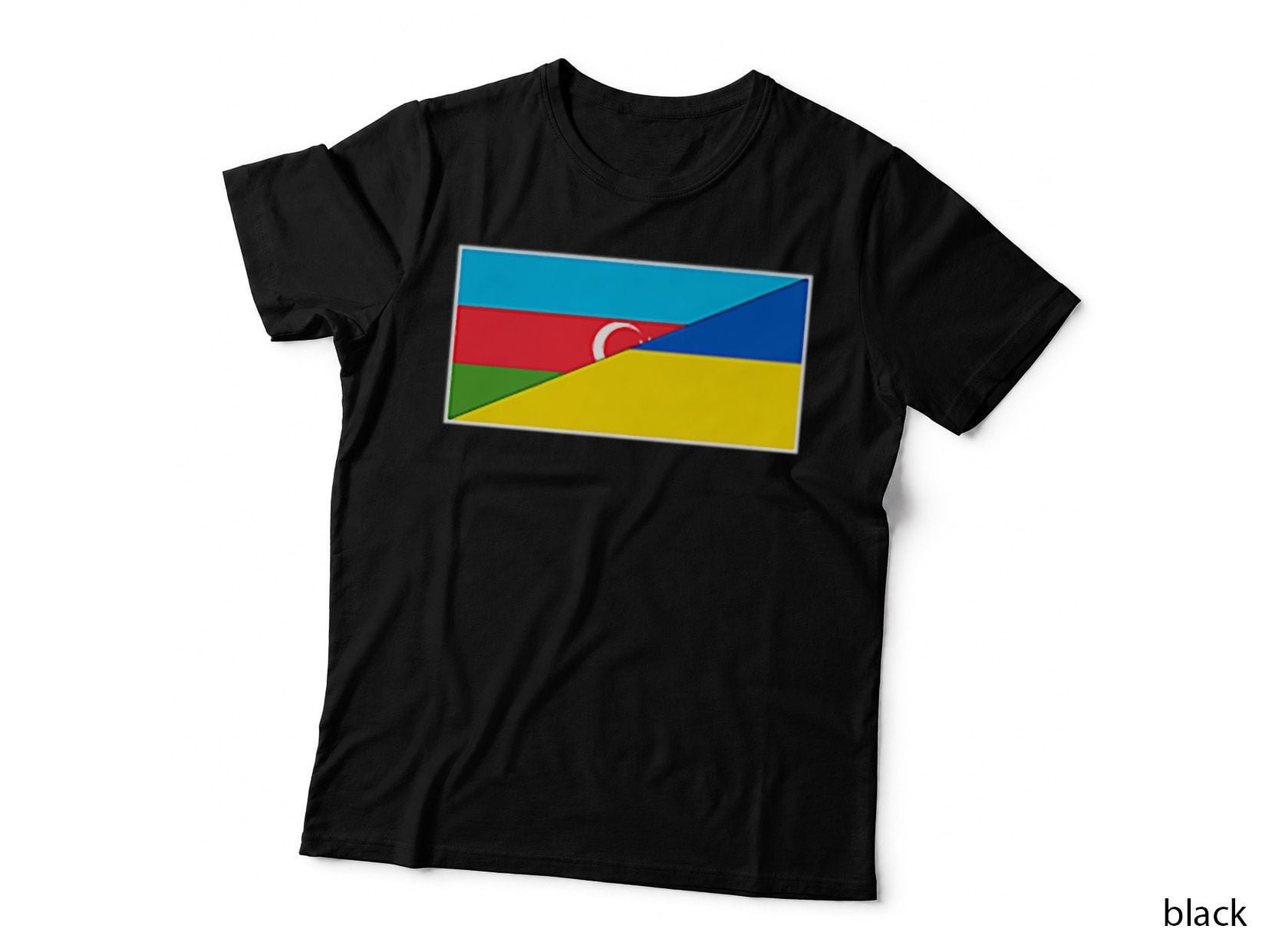 Azerbaijan Ukraine FLAG Azerbaijani Ukrainian Nationality, Gift T-Shirt