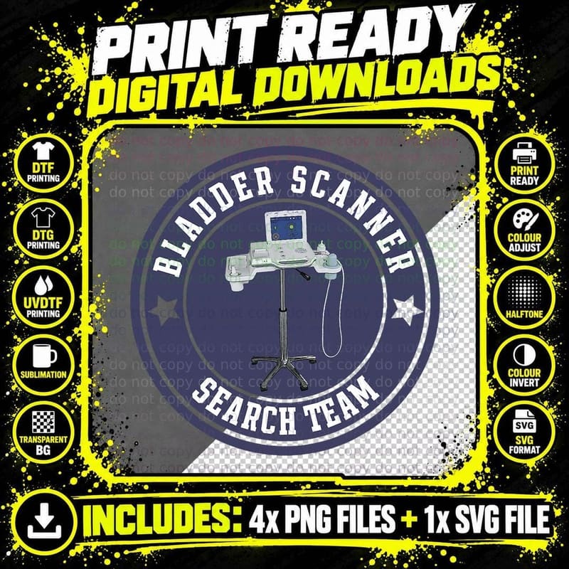 Bladder Scanner Search Team Ed Er Icu Med Surg Nursing Png SVG Digital Bundle