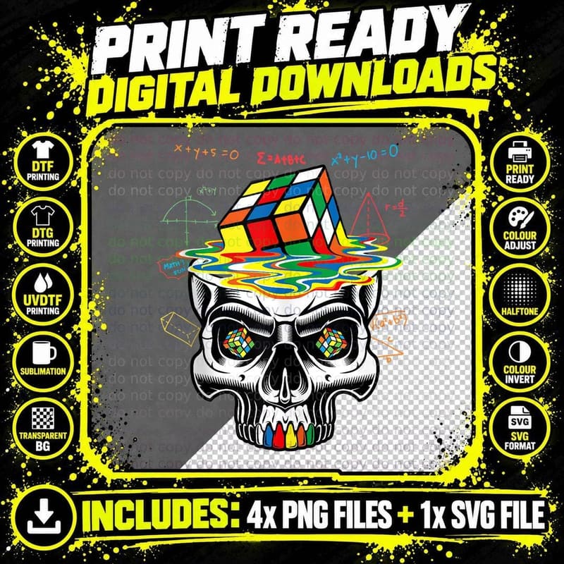 Cool Math Rubik Rubix Rubics Player Cube Math Lovers Men Png SVG Digital Bundle